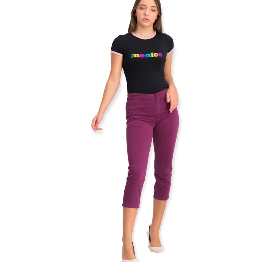 Lila Ryan Women's Jase Slim Straight Capri Pant, Purple 4P